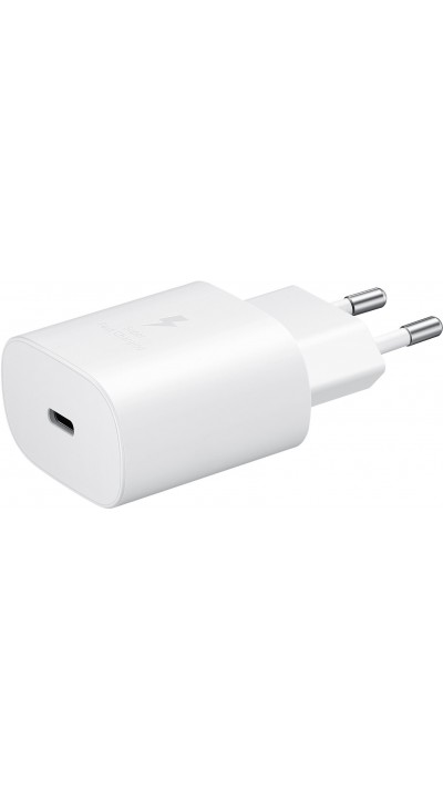 Adapter Ladegerät Samsung Fast Charging USB-C Sektor Schweiz 25W PD - Weiss