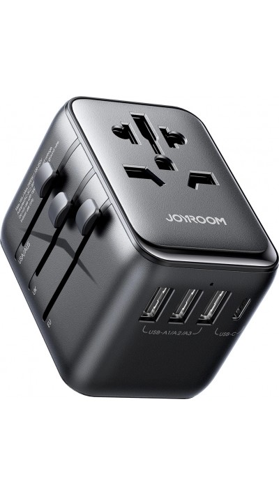 Joyroom JR-TCW01 Universeller Reiseadapter 17W CH / EU / US / UK / JP / AU / CN - Schwarz
