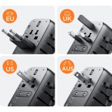 Joyroom JR-TCW01 Universeller Reiseadapter 17W CH / EU / US / UK / JP / AU / CN - Schwarz