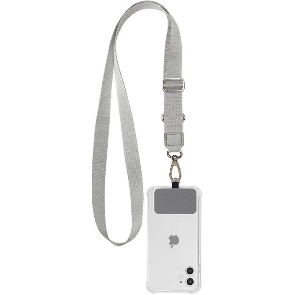 Universal Halsband Adapter für Smartphone-Hüllen, Schlüsselanhänger, Kameras und mehr - Grau