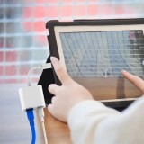 Multiport Lightning zu RJ45 Ethernet LAN Adapter mit USB-C Power Anschluss - Weiss