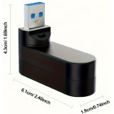 USB 3.0 Multiport-Adapter 180&deg; Rotierend 4 in 1 (3x USB-A / 1x USB-C) Kompakt f&uuml;r PC-Zubeh&ouml;r - Schwarz