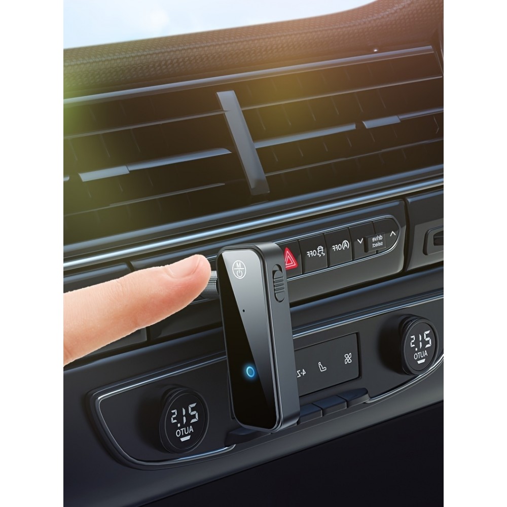 Bluetooth 5.0 Audio-Adapter 3,5 mm Dual-Funktion Sender Empfänger USB wiederaufladbar - Schwarz