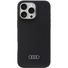 iPhone 16 Pro Max Case Hülle - Audi Silikon Soft Touch mit Logo - Schwarz