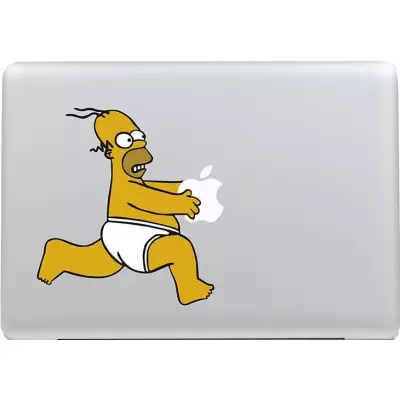 MacBook Aufkleber - Homer running