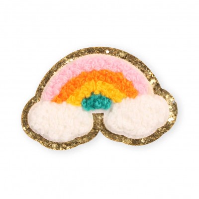 Sticker Aufkleber f&uuml;r Handy/Tablet/Computer 3D gestickt - Regenbogen sanf