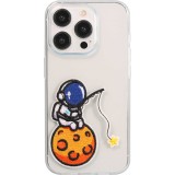 Autocollant sticker pour téléphone/tablette/ordinateur brodé en 3D - Astronaut assis sur lune