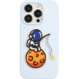 Autocollant sticker pour téléphone/tablette/ordinateur brodé en 3D - Astronaut assis sur lune