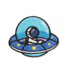 Sticker Aufkleber für Handy/Tablet/Computer 3D gestickt - Astronaut in spaceship