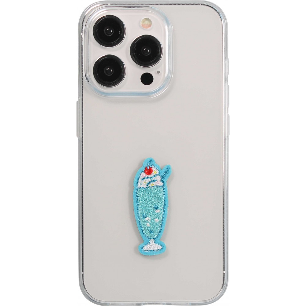 Autocollant sticker pour téléphone/tablette/ordinateur brodé en 3D - Blueberry Ice Cream Drink