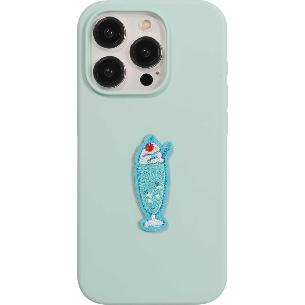 Autocollant sticker pour téléphone/tablette/ordinateur brodé en 3D - Blueberry Ice Cream Drink
