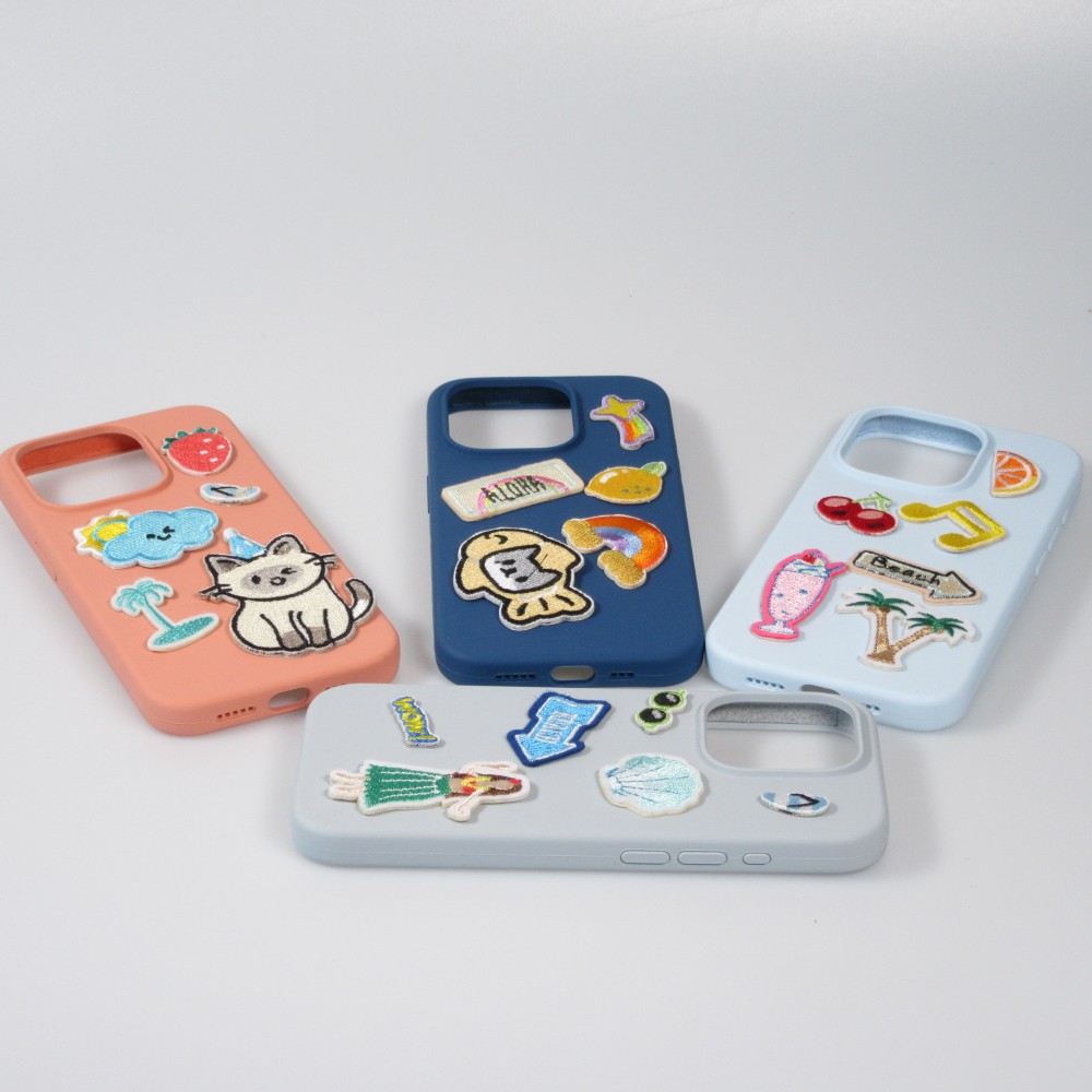 Autocollant sticker pour téléphone/tablette/ordinateur brodé en 3D - Blueberry Ice Cream Drink