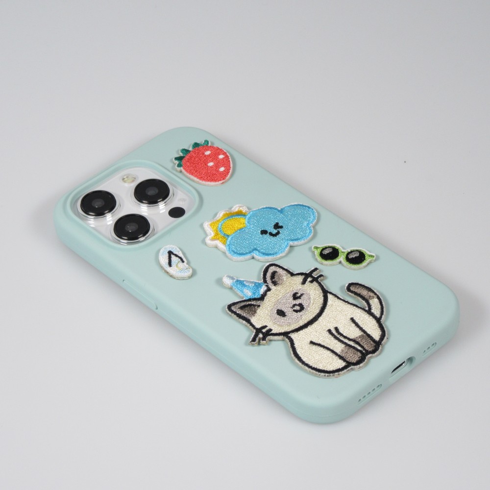 Autocollant sticker pour téléphone/tablette/ordinateur brodé en 3D - Blueberry Ice Cream Drink