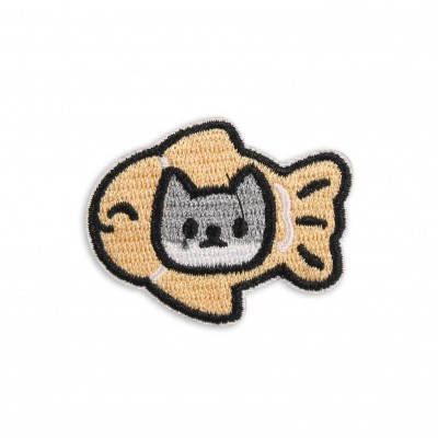 Sticker Aufkleber f&uuml;r Handy/Tablet/Computer 3D gestickt - Cat inside Fish