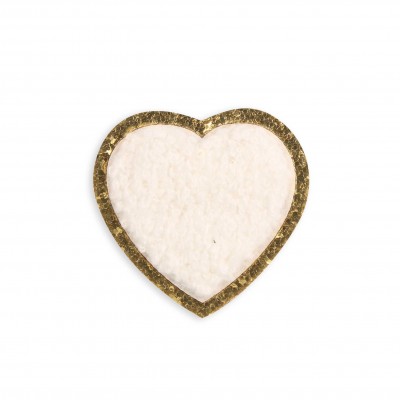 Sticker Aufkleber f&uuml;r Handy/Tablet/Computer 3D gestickt - Herz weiss