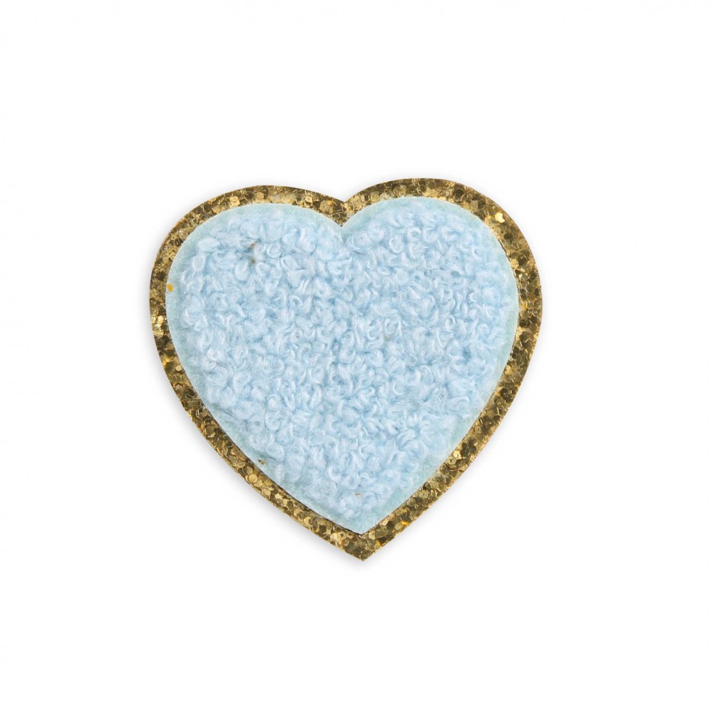 Autocollant sticker pour téléphone/tablette/ordinateur brodé en 3D - Coeur bleu