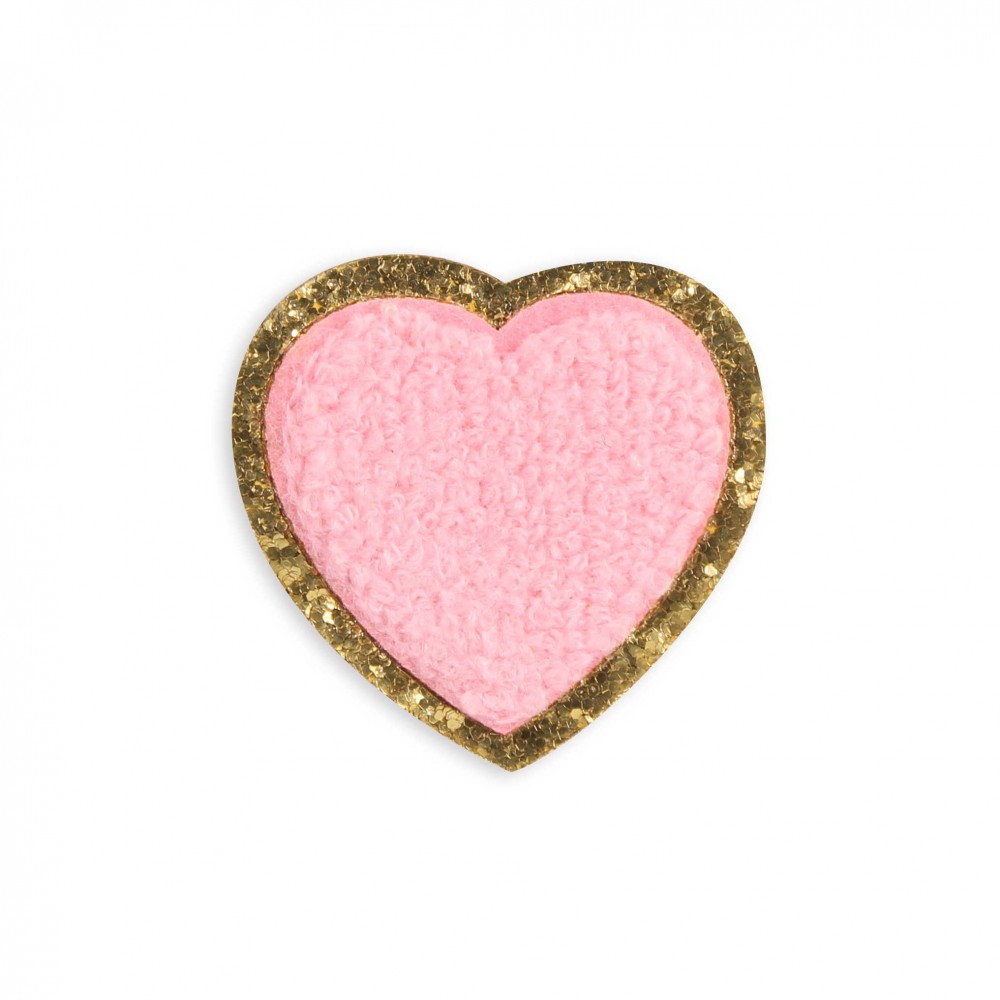 Autocollant sticker pour téléphone/tablette/ordinateur brodé en 3D - Coeur rose clair