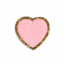 Autocollant sticker pour téléphone/tablette/ordinateur brodé en 3D - Coeur rose clair