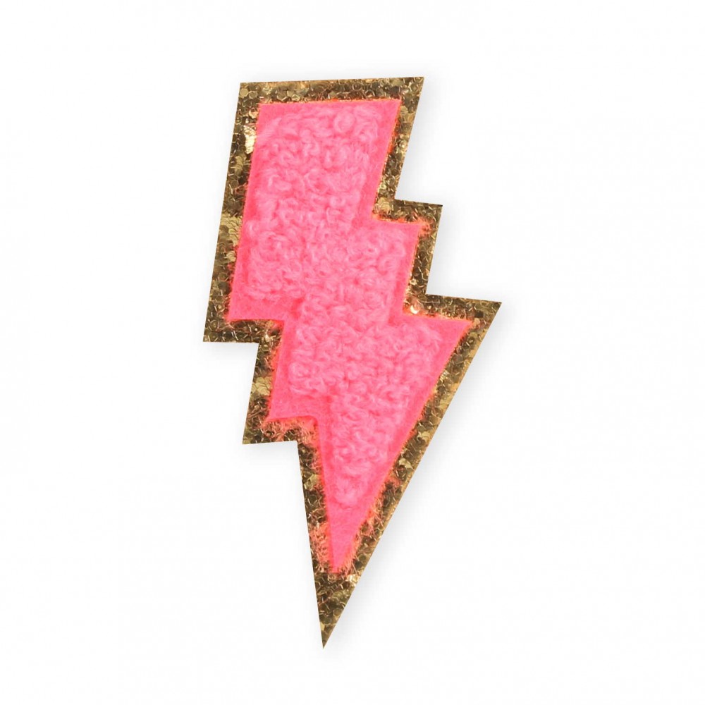 Autocollant sticker pour téléphone/tablette/ordinateur brodé en 3D - Éclair rose