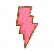 Autocollant sticker pour téléphone/tablette/ordinateur brodé en 3D - Éclair rose