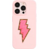 Autocollant sticker pour téléphone/tablette/ordinateur brodé en 3D - Éclair rose