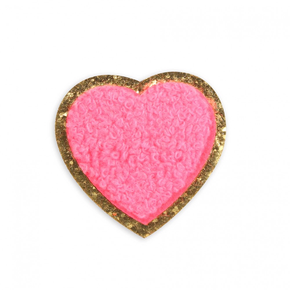 Autocollant sticker pour téléphone/tablette/ordinateur brodé en 3D - Heart rose