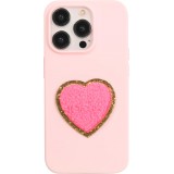 Autocollant sticker pour téléphone/tablette/ordinateur brodé en 3D - Heart rose