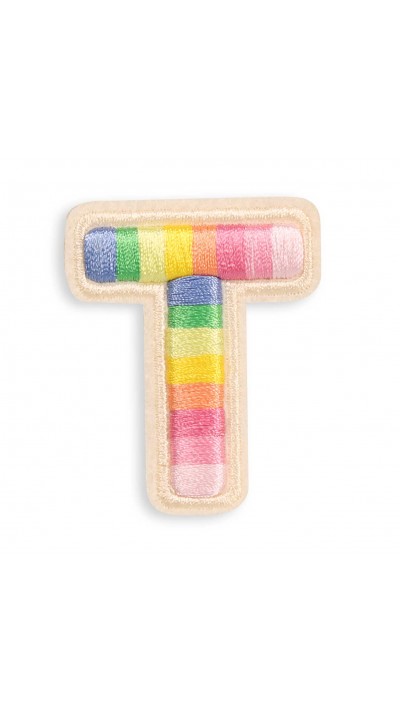 Autocollant sticker pour t&eacute;l&eacute;phone/tablette/ordinateur brod&eacute; en 3D - Lettre T
