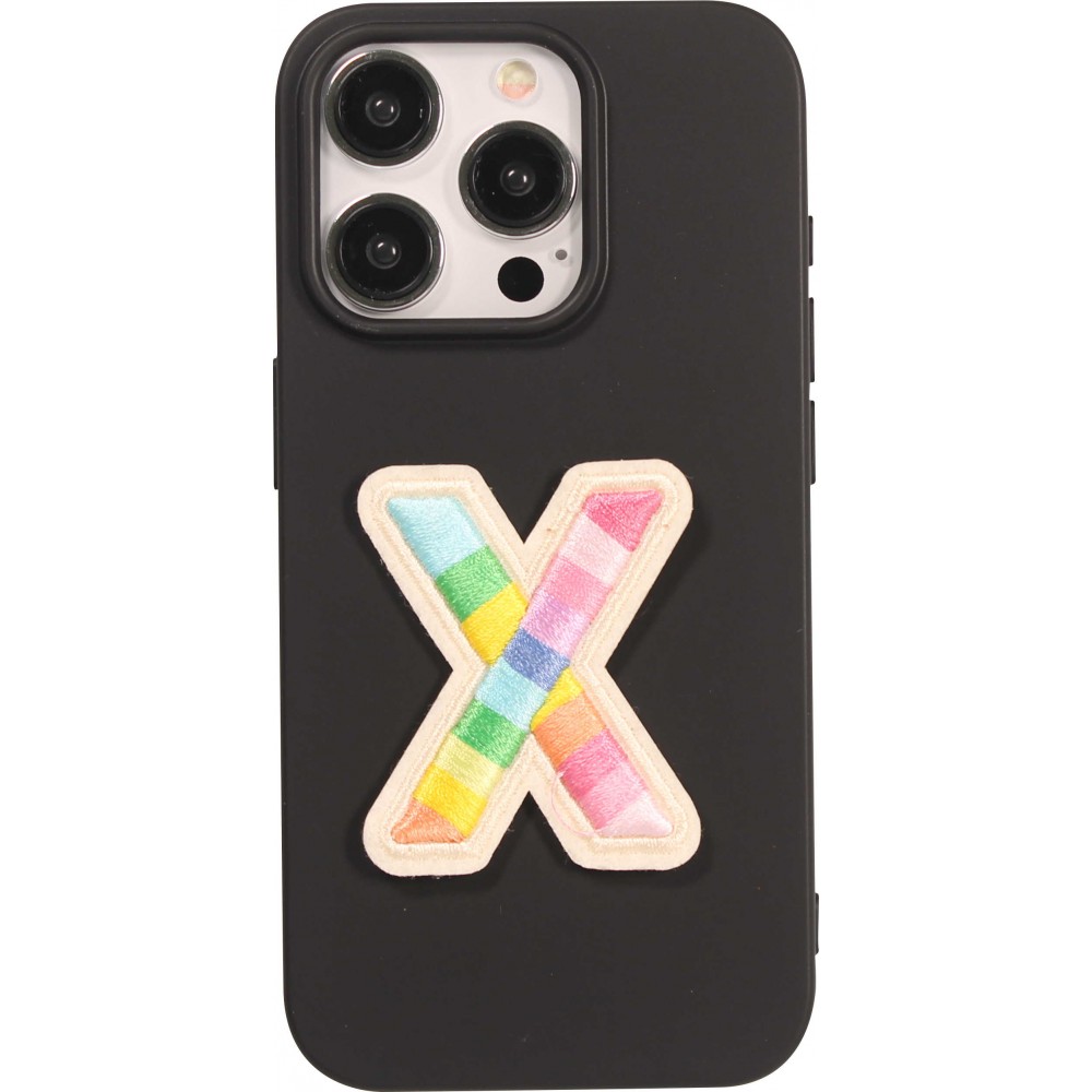 Sticker Aufkleber für Handy/Tablet/Computer 3D gestickt - Lettre X