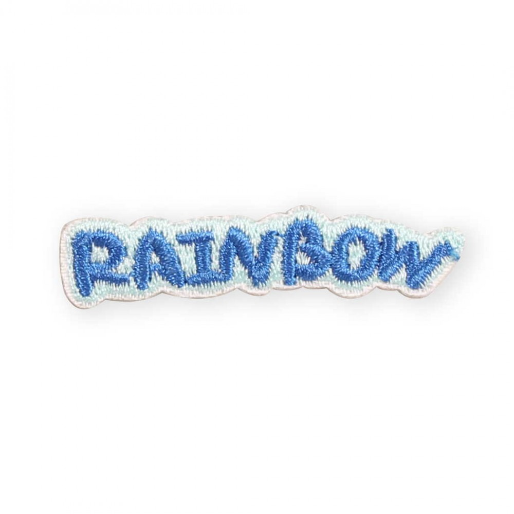 Sticker Aufkleber für Handy/Tablet/Computer 3D gestickt - Rainbow blauer Text