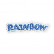 Sticker Aufkleber für Handy/Tablet/Computer 3D gestickt - Rainbow blauer Text