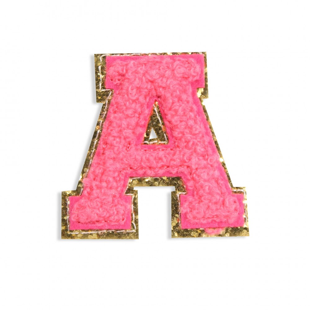 Sticker Aufkleber für Handy/Tablet/Computer 3D gestickt Dunkelrosa - Buchstabe A