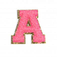 Sticker Aufkleber für Handy/Tablet/Computer 3D gestickt Dunkelrosa - Buchstabe A