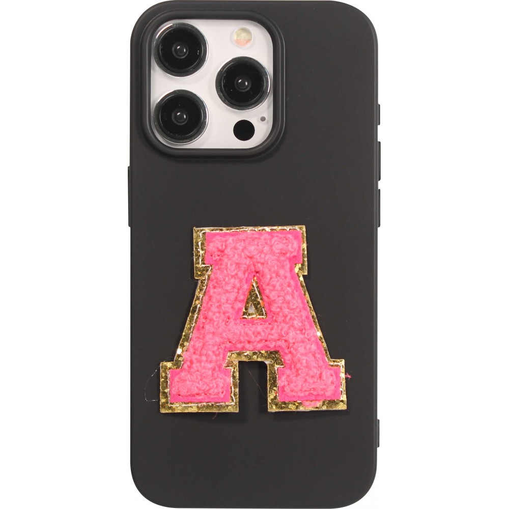 Sticker Aufkleber für Handy/Tablet/Computer 3D gestickt Dunkelrosa - Buchstabe A