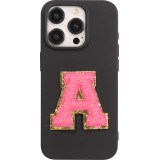 Sticker Aufkleber für Handy/Tablet/Computer 3D gestickt Dunkelrosa - Buchstabe A