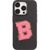 Sticker Aufkleber für Handy/Tablet/Computer 3D gestickt Dunkelrosa - Buchstabe B