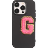 Sticker Aufkleber für Handy/Tablet/Computer 3D gestickt Dunkelrosa - Buchstabe G