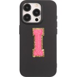 Sticker Aufkleber für Handy/Tablet/Computer 3D gestickt Dunkelrosa - Buchstabe I