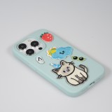 Autocollant sticker pour téléphone/tablette/ordinateur brodé en 3D - Sleeping Cat on Cloud