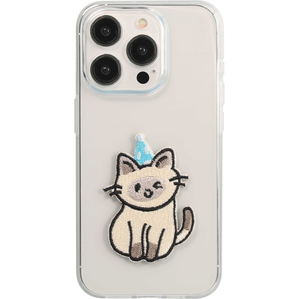 Autocollant sticker pour téléphone/tablette/ordinateur brodé en 3D - The party cat