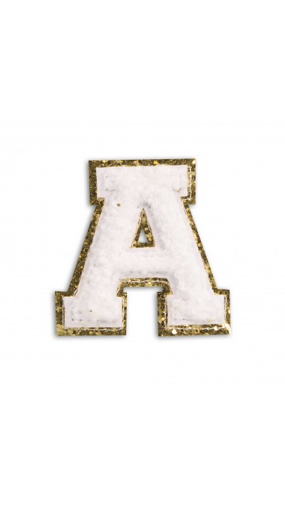 Sticker Aufkleber für Handy/Tablet/Computer 3D gestickt Weiss - Buchstabe A