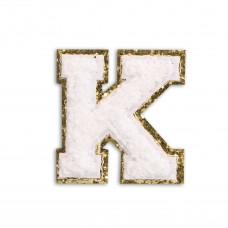 Sticker Aufkleber für Handy/Tablet/Computer 3D gestickt Weiss - Buchstabe K