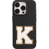 Sticker Aufkleber für Handy/Tablet/Computer 3D gestickt Weiss - Buchstabe K