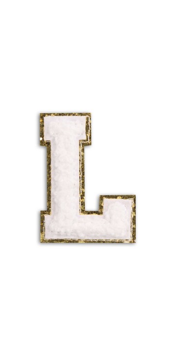 Sticker Aufkleber für Handy/Tablet/Computer 3D gestickt Weiss - Buchstabe L