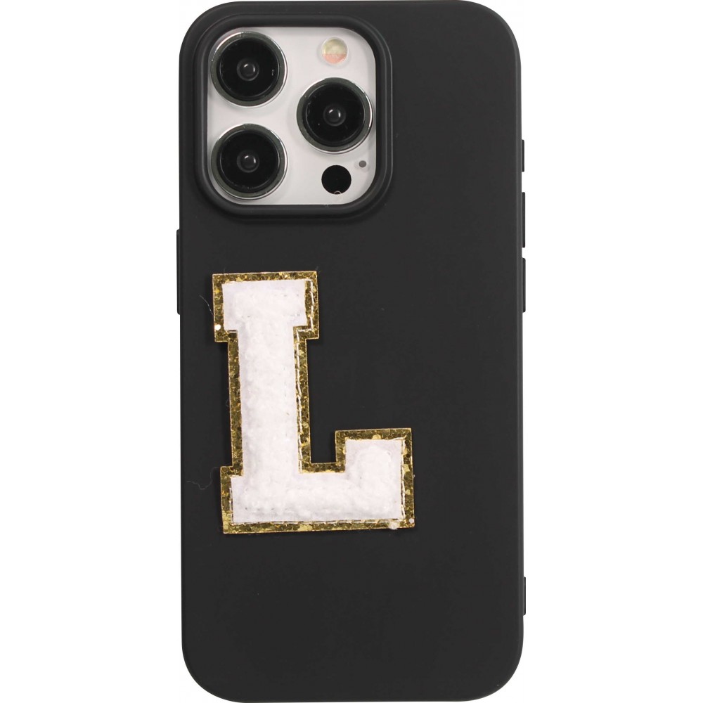 Sticker Aufkleber für Handy/Tablet/Computer 3D gestickt Weiss - Buchstabe L