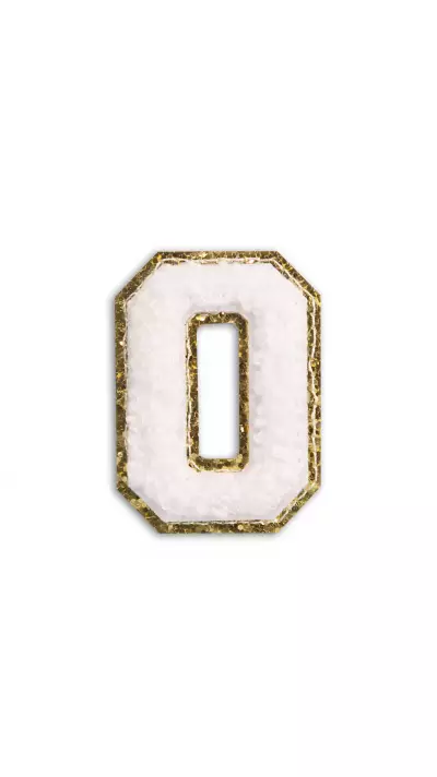Autocollant sticker pour téléphone/tablette/ordinateur brodé en 3D blanc - Lettre O