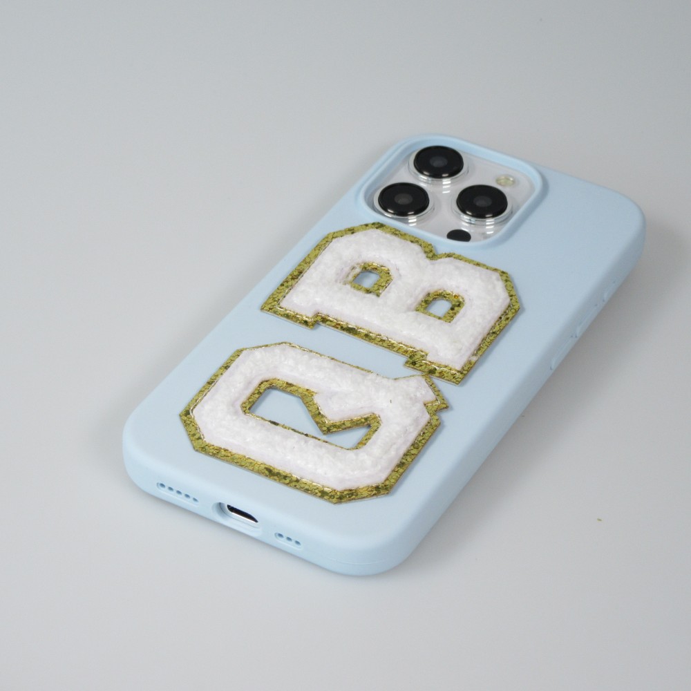 Sticker Aufkleber für Handy/Tablet/Computer 3D gestickt Weiss - Buchstabe P