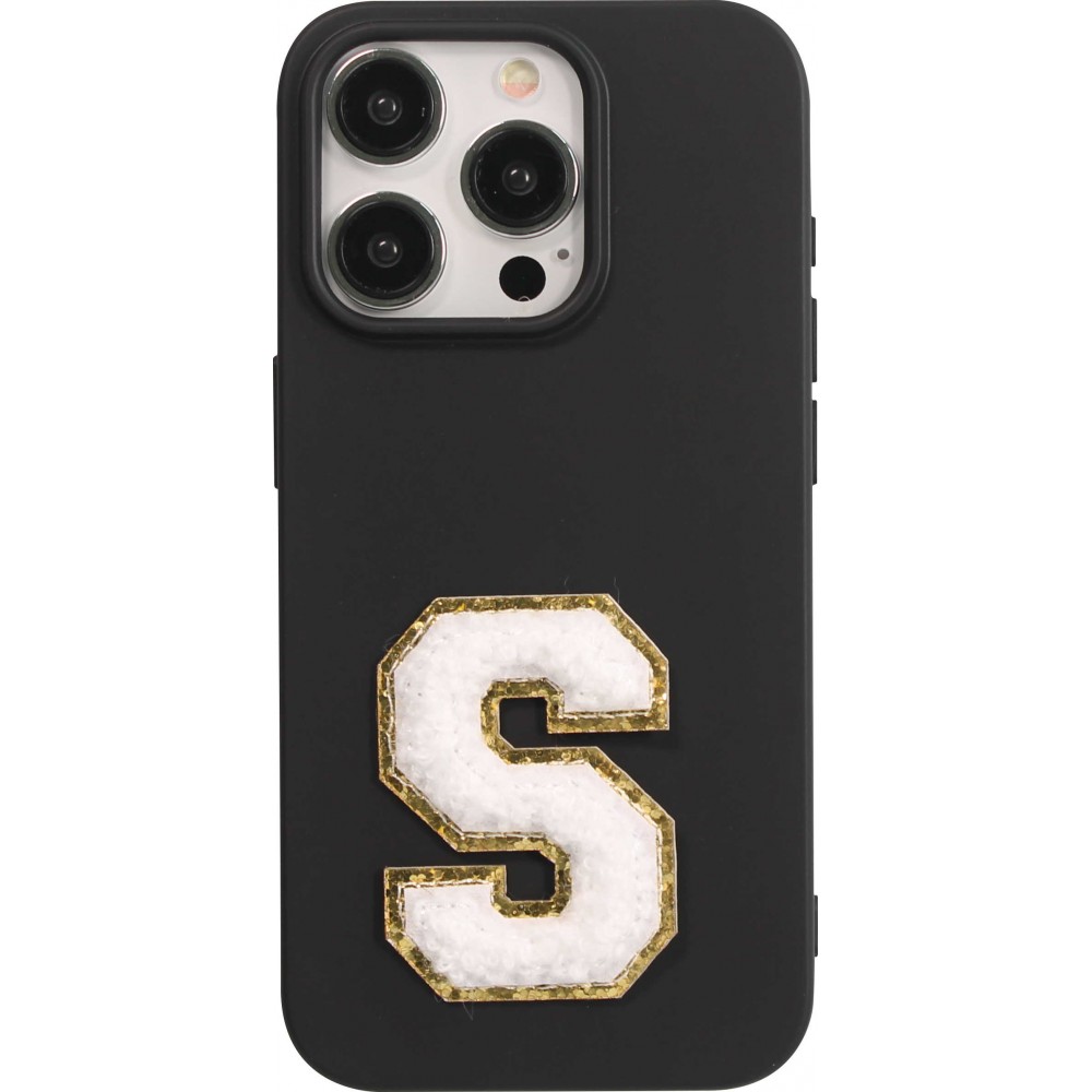 Sticker Aufkleber für Handy/Tablet/Computer 3D gestickt Weiss - Buchstabe S