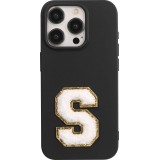 Sticker Aufkleber für Handy/Tablet/Computer 3D gestickt Weiss - Buchstabe S