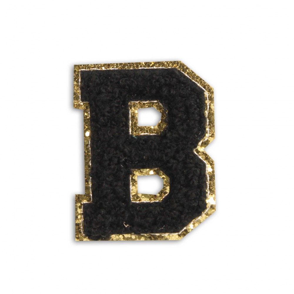 Sticker Aufkleber für Handy/Tablet/Computer 3D gestickt Schwarz - Buchstabe B